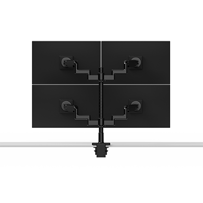 M/Flex M2.1 쿼드 모니터 암, 적층형(두 개 위에 두 개를 쌓을 수 있음), 4”/다이내믹 링크, 24” 기둥, 100x100mm VESA