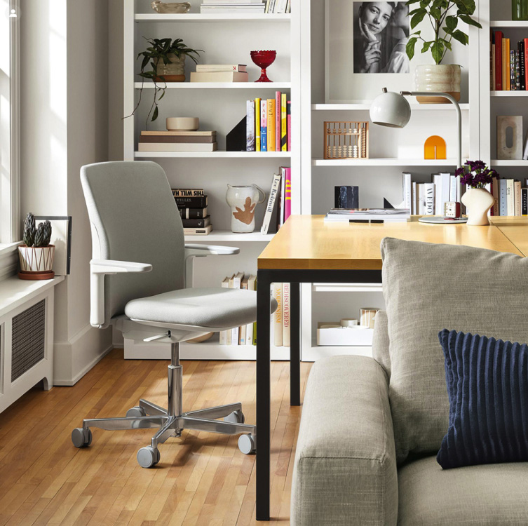 Path Stool in Gray FormSense Eco Knit, with Aluminium Base
